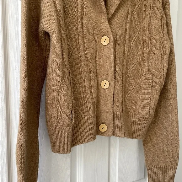 PILCRO Collared Cable-Knit Cardigan Sweater - Picture 8 of 16